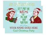 Clever Christmas Party Invitations Funny Christmas Party Retro Rum Adult Holiday V2 Card
