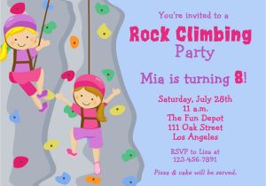 Climbing Wall Party Invitations Free Printable Rock Climbing Birthday Party Invitations