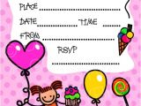 Clip Art Party Invitations Free Happy Girl Birthday Party Invitation Clip Art Prawny