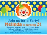 Clown Birthday Party Invitations Circus Carnival Invitation Funny Clown Polka Dots and