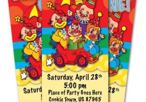 Clown Birthday Party Invitations Circus Clown 1st Birthday Party Invitation Ticket Stub