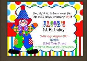 Clown Birthday Party Invitations Items Similar to Clown Circus Birthday Party Invitation