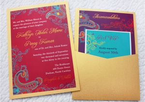 Clutch Wedding Invitations Colorful Paisley Indian Fusion Clutch Pocket Wedding