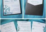 Clutch Wedding Invitations Turquoise Paisley Floral Clutch Pocket Wedding Invitation