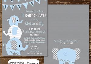 Co-ed Baby Shower Invite Elephant Baby Shower Invitation Co Ed Baby Shower Invitation