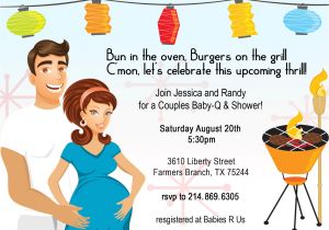 Co-ed Baby Shower Invite Retro Coed Baby Bbq Shower Invitation