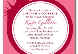 Cocktail Bridal Shower Invitation Wording Cupcakes and Cocktails Bridal Shower Invitation by