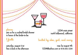 Cocktail Bridal Shower Invitation Wording Wedding Invitations and Baby Shower Invitations Share