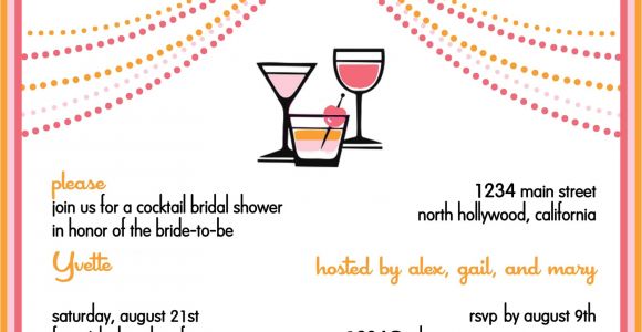 Cocktail Bridal Shower Invitation Wording Wedding Invitations and Baby Shower Invitations Share