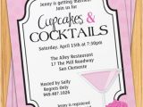 Cocktail Bridal Shower Invitations Cupcakes and Cocktails Bridal Shower Invitation by