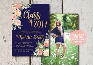 College Graduation Invitations 2018 Floral College Graduation Printable or Printed Invitation
