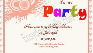 Color theme Party Invitation Wording Birthday Invites Birthday Party Invite Wording Printable