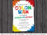 Color theme Party Invitation Wording Color War Invitation Color Run Birthday Party