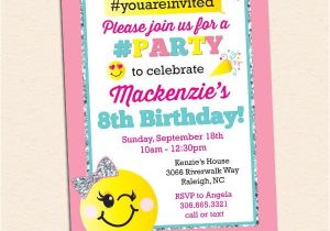 Color theme Party Invitation Wording Emoji Birthday Party Invitation Inkberry Creative Inc