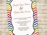 Color theme Party Invitation Wording Rainbow Colors Chevron Wedding Invitations Iwi300