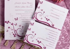 Coloured Wedding Invitations Elegant Purple butterfly Wedding Invitations with Response