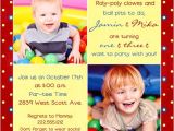 Combined Birthday Party Invitation Wording Rainbow Striped Joint Birthday Cards Bright Fun Photos