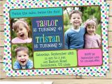 Combined Birthday Party Invitation Wording Twin Joint or Sibling Photo Birthday Invitation You Print