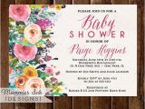 Come and Go Baby Shower Invitations Baby Shower Invitation Watercolor Flowers Invitation