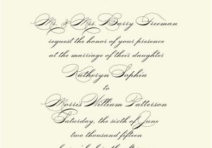 Common Wedding Invitation Wording Traditional Wording for Wedding Invitations