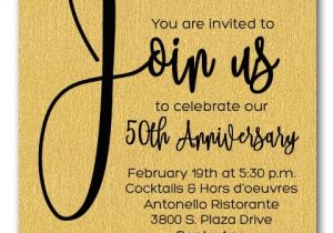 Company Anniversary Party Invitation Wording Shimmery Gold Join Us Business Anniversary Invitations