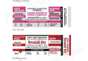 Concert Ticket Wedding Invitation Template Save the Date Concert Ticket Diy Printable Pdf Wedding