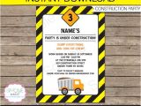 Construction theme Party Invitation Template Construction Invitation Template Dump Truck Birthday Party