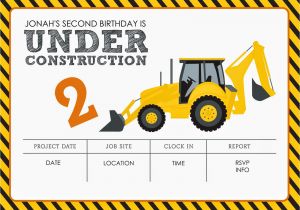 Construction theme Party Invitation Template Construction themed Birthday Party Free Printables