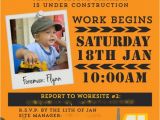 Construction theme Party Invitation Template Construction Truck Boy 39 S Birthday Party theme Spaceships