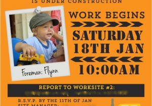 Construction theme Party Invitation Template Construction Truck Boy 39 S Birthday Party theme Spaceships