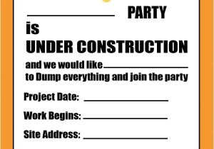 Construction theme Party Invitation Template Free Printable Kids Tractor Birthday Invitation