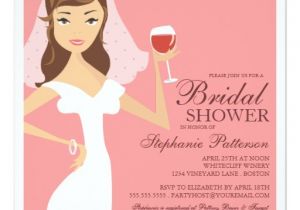 Contemporary Bridal Shower Invitations Modern Bride Wine theme Bridal Shower Invitation