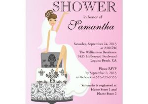 Contemporary Bridal Shower Invitations Modern Brunette Bride Bridal Shower Invitation