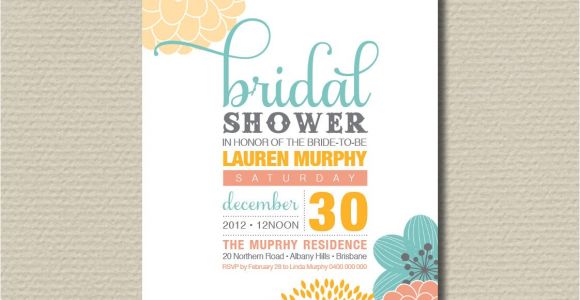 Contemporary Bridal Shower Invitations Printable Bridal Shower Invitation Modern by Rosiedaydesign