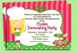 Cookie Decorating Party Invitation Wording Christmas Cookie Invitation Printable or Printed by