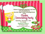 Cookie Decorating Party Invitation Wording Christmas Cookie Invitation Printable or Printed by