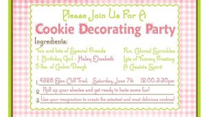 Cookie Decorating Party Invitation Wording Cookie Decorating Birthday Party by Littlebeaneboutique On