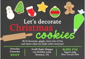 Cookie Decorating Party Invitations Christmas Cookie Invitation Printable or Printed with Free