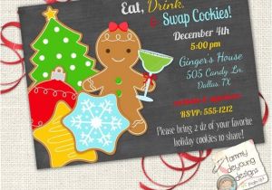 Cookie Swap Party Invitations Christmas Cookie Exchange Invitation Customized Cookie Swap