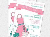 Cooking Bridal Shower Invitations Invitation Cooking Baking Party Chef Kitchen themed