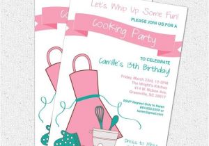 Cooking Bridal Shower Invitations Invitation Cooking Baking Party Chef Kitchen themed
