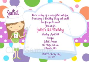 Cooking Party Invitation Template Free Cooking Party Invitation Baking Birthday Invitations