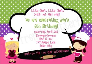 Cooking Party Invitation Template Free Printable Birthday Invitations Cooking Birthday Party