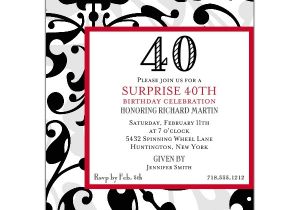 Cool 40th Birthday Invitations Fun Faux Flocked 40th Birthday Invitations