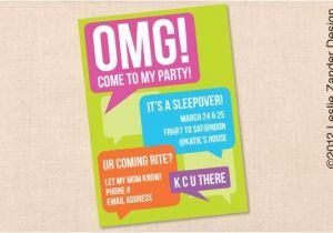 Cool Party Invites for Teenager Personalized Omg Teen Tween Birthday Party Invitation