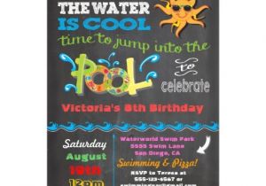 Cool Pool Party Invitation Ideas Chalkboard Birthday Pool Party Invitation