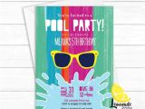 Cool Pool Party Invitation Ideas Items Similar to Girls Pool Party Invitation Cool