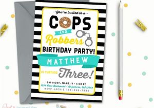 Cops and Robbers Party Invitations Cops and Robbers Birthday Invitation Police Birthday