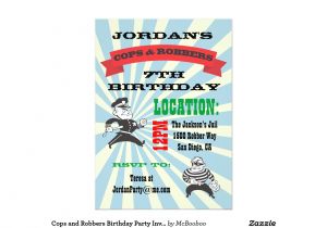 Cops and Robbers Party Invitations Cops and Robbers Birthday Party Invitation