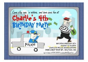 Cops and Robbers Party Invitations Cops N Robbers Cartoon Party Invitation 5 Quot X 7 Quot Invitation